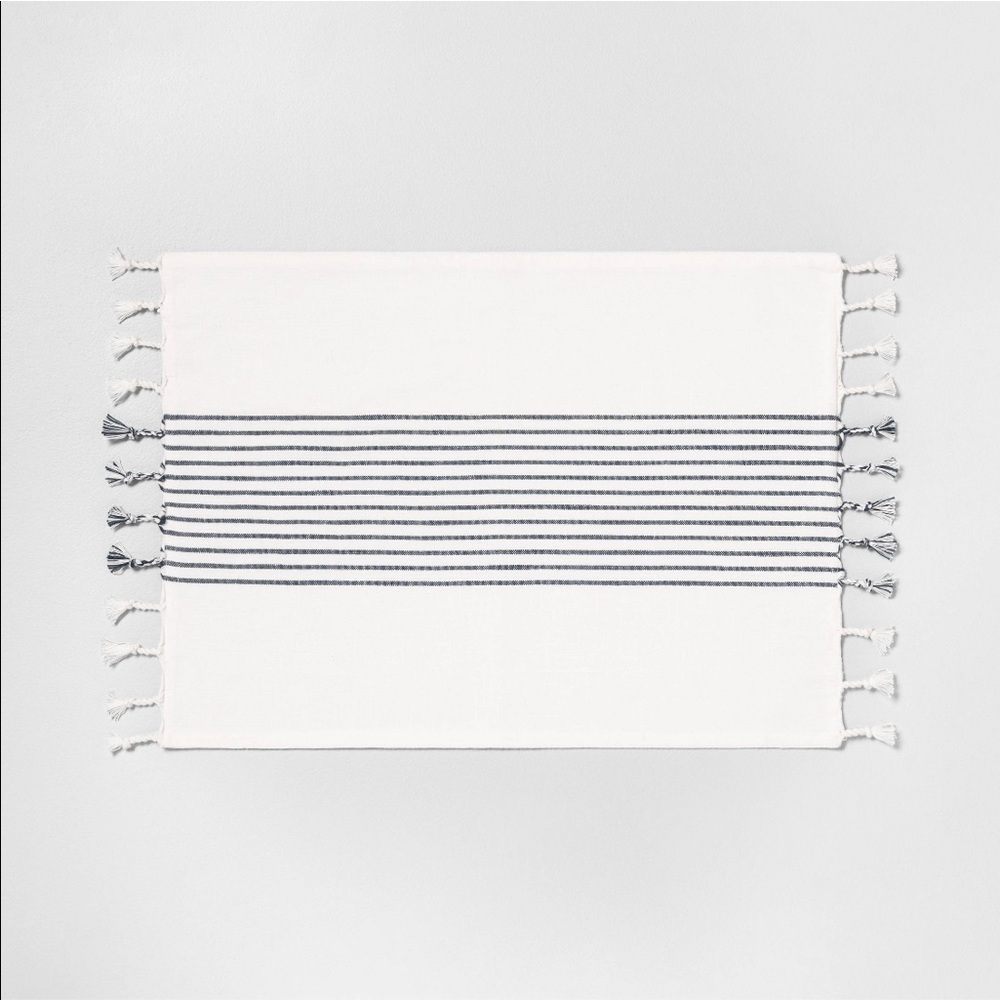 Hearth & Hand Magnolia Striped Fringe Placemats Set of 4 Farmhouse Neutral